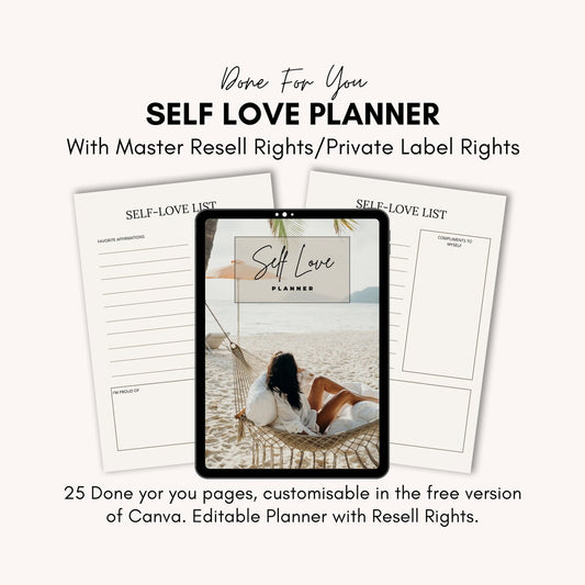 Resale Rights Self-Improvement | DPP | Personal Development Self Care  planner | Achieve Your Goals |